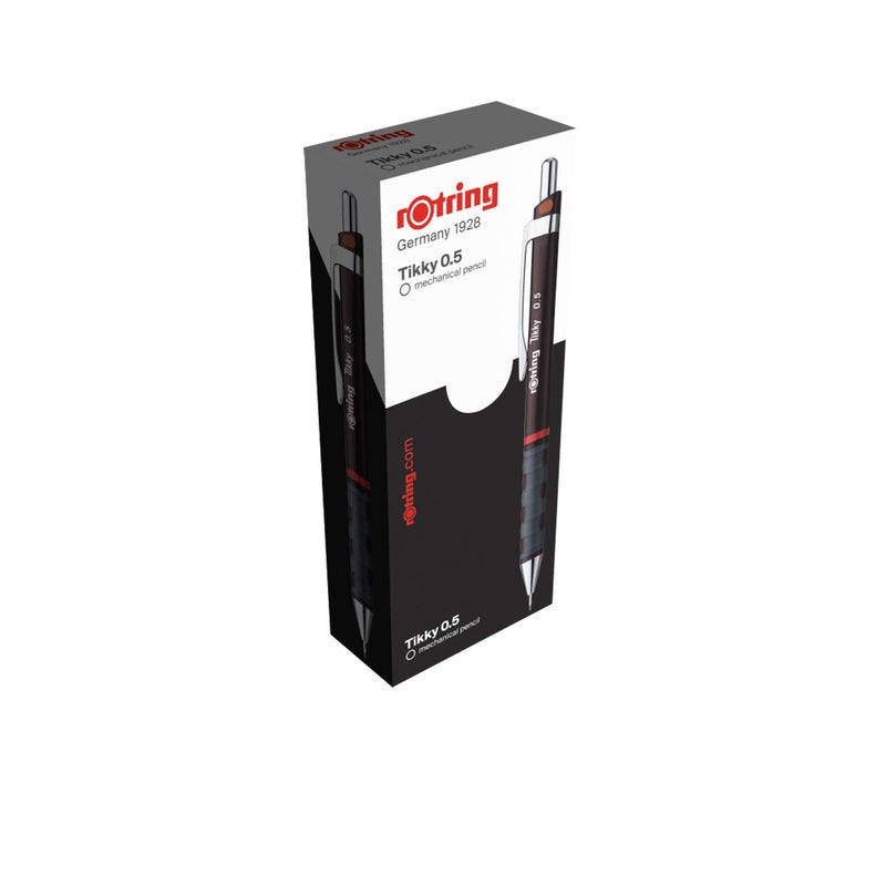 Rotring أقلام رصاص ميكانيكية روتراينغ تيكي، HB 0.5 مم، براميل بورجوندي، 12 قطعة - Image 1